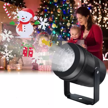 Proiector 16 figurine rotative cu tematica de Craciun, RGB 4W, pentru interior imagine