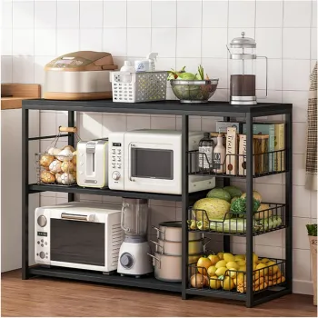 Raft de bucatarie, suport pentru cuptorul cu microunde, cosuri de sarma, 80cm/120cm imagine