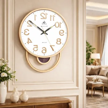 RESIGILAT - Ceas de perete cu pendul 42x32 cm design contemporan pentru living dormitor sau birou imagine