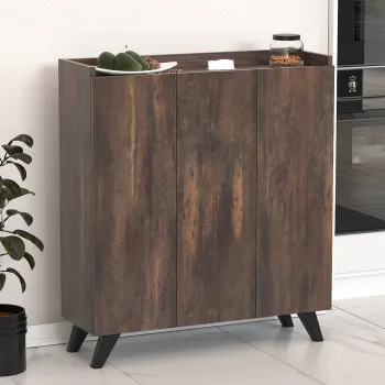 RESIGILAT - Dulap multifunctional cu 3 usi, Design scandinav modern 103.5 x 90 x 30cm imagine