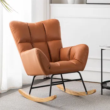 RESIGILAT - Fotoliu balansoar cu material catifelat si cadru metalic imagine