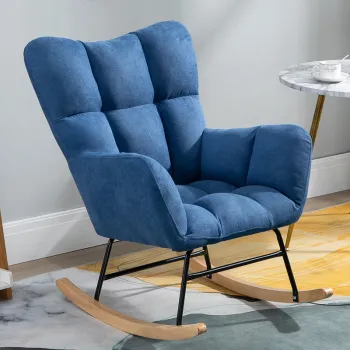 RESIGILAT - Fotoliu balansoar cu material catifelat si cadru metalic imagine