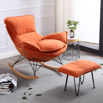 RESIGILAT - Fotoliu balansoar Lobster cu cadru metalic si perna de picior imagine