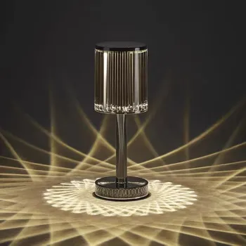 RESIGILAT - Lampa de masa wireless din cristal acrilic cu touch si incarcare prin usb imagine