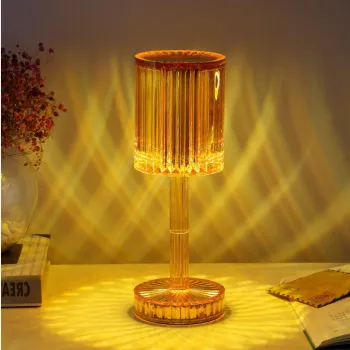RESIGILAT - Lampa de masa wireless din cristal acrilic cu touch si incarcare prin usb imagine