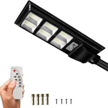 RESIGILAT-Lampa stradala proiector LED cu panou fotovoltaic si senzor, 120W/200W/300W imagine