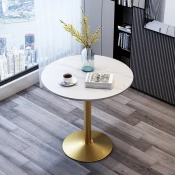 RESIGILAT - Masa rotunda din piatra sinterizata, diametru 60cm, inaltime 75cm imagine