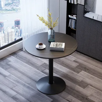 RESIGILAT - Masa rotunda din piatra sinterizata, diametru 60cm, inaltime 75cm imagine