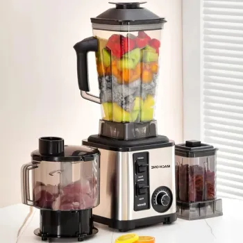 RESIGILAT - Robot de Bucatarie Multifunctional 6-in-1 Mach One BF-5052 - 3 Recipiente, Motor 9500W, 15 Trepte de Viteza, Blender + Tocator + Razatoare imagine