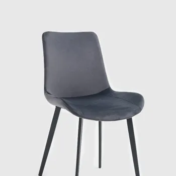 RESIGILAT - Scaun de dining din catifea, design nordic, aspect minimalist imagine