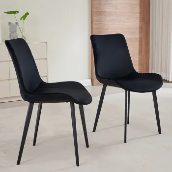 RESIGILAT - Scaun de dining din catifea, design nordic, aspect minimalist imagine