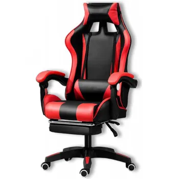RESIGILAT - Scaun Gaming Racing SpeedX GT, Piele Ecologica, Recliner, Perne Ergonomice si Suport pentru Picioare imagine