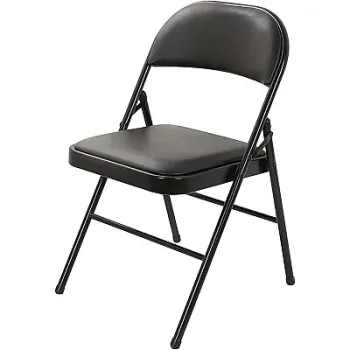 RESIGILAT - Scaun pliabil tapitat piele ecologica/material textil, cadru metalic 42x42x78 cm imagine