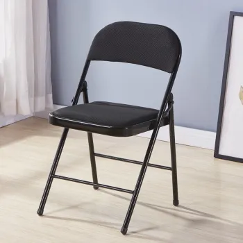 RESIGILAT - Scaun pliabil tapitat piele ecologica/material textil, cadru metalic 42x42x78 cm imagine