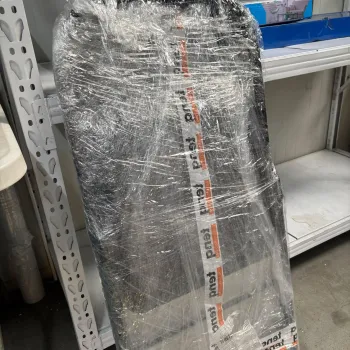 RESIGILAT -- Scaun pliabil tapitat piele ecologica/material textil, cadru metalic 42x42x78 cm Textil / Negru . Acceptabil #003 imagine
