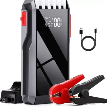 Robot pornire auto portabil, redresor cu acumulator 30000 mAh, ecran LCD, incarcator de baterie auto 12V cu port USB imagine
