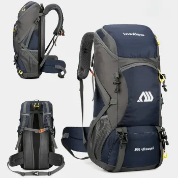 Rucsac drumetie 50L cu husa ploaie si compartiment laptop 58x30x22 cm imagine