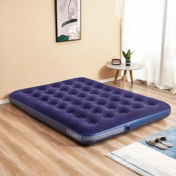 Saltea gonflabila pentru camping, plaja, dubla, PVC si catifea, imagine