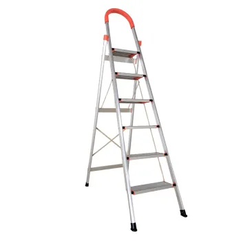 Scara pliabila din aluminiu tip D MESERINO TOOLS MTJL-301-6T, 6 trepte, 1.9 metri, greutate maxima suportata 150 kg imagine