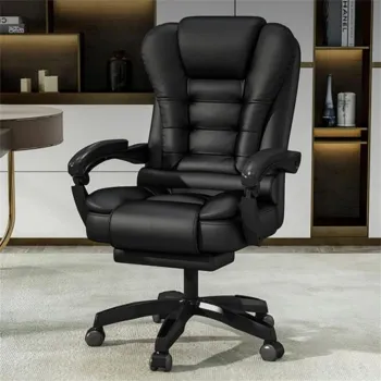 Scaun de Birou Ergonomic Directorial, Piele Ecologica, Recliner si Suport pentru Picioare imagine