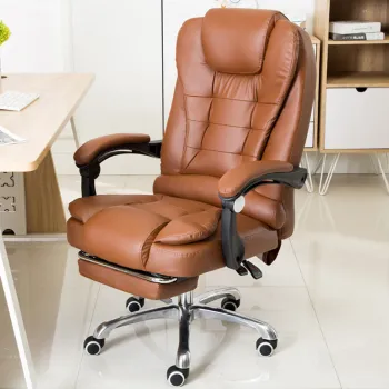 Scaun de Birou Ergonomic Directorial, Piele Ecologica, Recliner si Suport pentru Picioare imagine