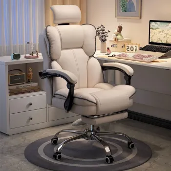 Scaun Ergonomic Directorial cu Suport Picioare Rabatabil Piele Ecologica imagine