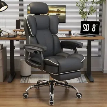 Scaun Ergonomic Directorial cu Suport Picioare Rabatabil Piele Ecologica imagine