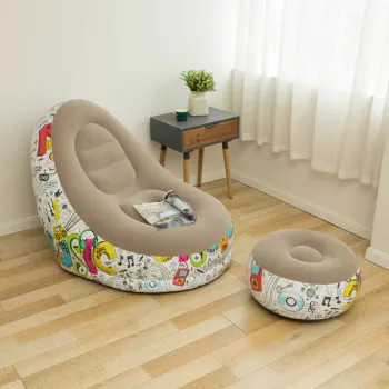 Scaun gonflabil graffiti cu taburet 116 x 96 x 83 cm imagine