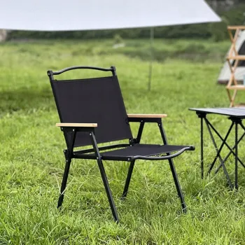 Scaun metalic plabil pentru gradina, camping sau plaja, 54x59x76 cm, negru imagine
