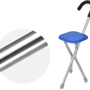 Scaun pliabil cu baston, inaltime 82 cm, maxim 100 kg, imagine