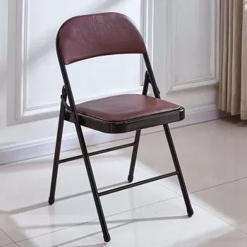 Scaun pliabil tapitat piele ecologica/material textil, cadru metalic 42x42x78 cm imagine