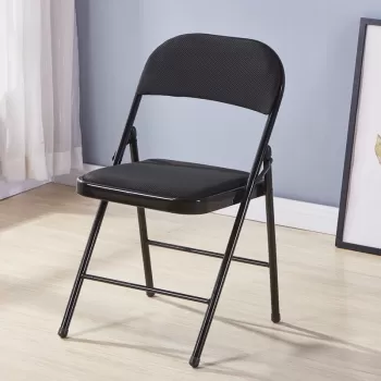 Scaun pliabil tapitat piele ecologica/material textil, cadru metalic 42x42x78 cm imagine