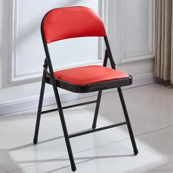 Scaun pliabil tapitat piele ecologica/material textil, cadru metalic 42x42x78 cm imagine