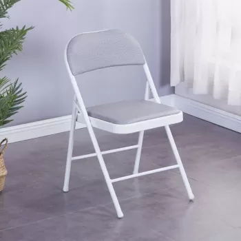 Scaun pliabil tapitat piele ecologica/material textil, cadru metalic 42x42x78 cm imagine