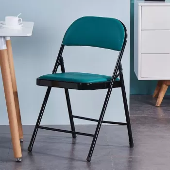 Scaun pliabil tapitat piele ecologica/material textil, cadru metalic 42x42x78 cm imagine