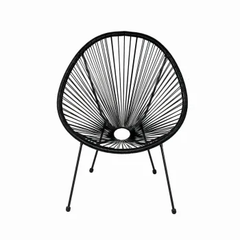 Scaun terasa MESTERINO JFC038 72x74x86 cm, structura din otel, sezut din ratan, culoare neagra imagine