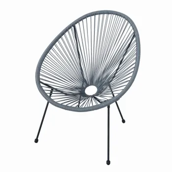 Scaun terasa MESTERINO JFC038-DG 72x74x86 cm, structura din otel, sezut din ratan, culoare gri imagine