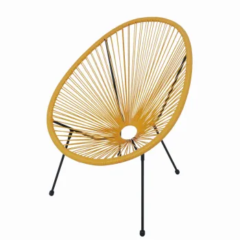 Scaun terasa MESTERINO JFC038-O 72x74x86 cm, structura din otel, sezut din ratan, culoare portocalie imagine