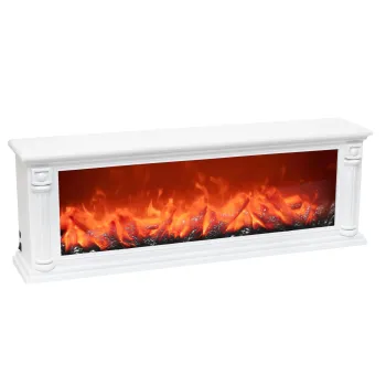 Semineu decorativ, Lumina Led cu Simulare Flacari, alimentare priza sau baterii, 63 X 22 cm imagine