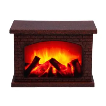 Semineu decorativ tip felinar, cu lumini si aspect de flacara imagine