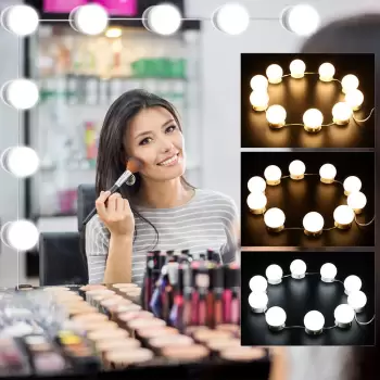 Set 10 becuri LED pentru oglinda make-up, cu reglare intensitate imagine