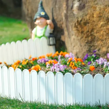 Set 12 garduri decorative pentru gradina, albe, 1.2 M x 22 cm imagine