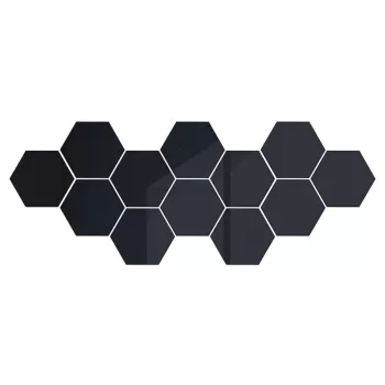 Set 12 oglinzi acrilice autoadezive decorative forma hexagon, diametru 12.5, 20 si 23 cm imagine