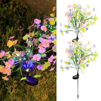 Set 2 Lampi Solare Buchet Margarete Decorative M374-4 70cm Lumina Colorata IP66 imagine