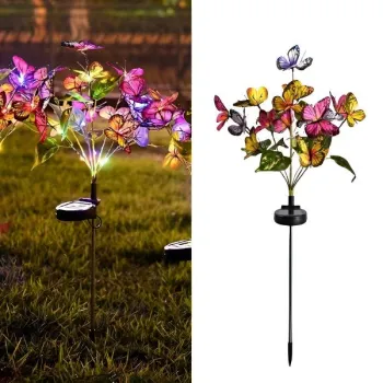 Set 2 Lampi Solare LED Fluturi Decorativi Gradina - 80 cm, Multicolor imagine