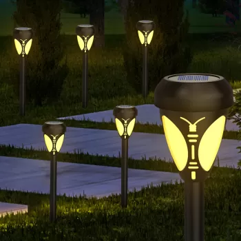 Set 2 lampi solare LED pentru exterior sub forma de fluture pentru gradina imagine