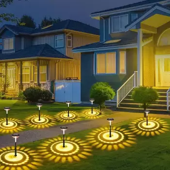 Set 2 lampi solare Led RGB pentru gradina cu doua moduri de lumina imagine