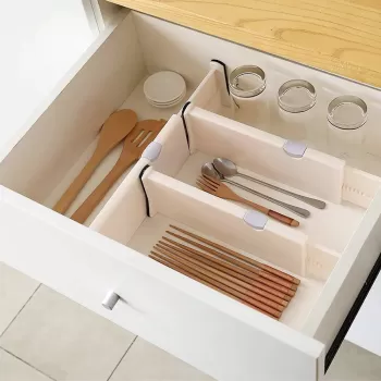 Set 2 organizatoare reglabile pentru sertar imagine