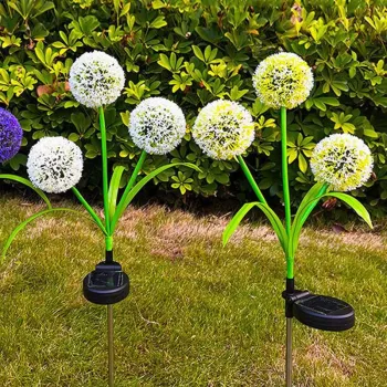 Set 2 x lampa solara LED tip papadie pentru gradina iluminare decorativa multicolor imagine