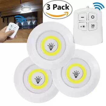 Set 3 lampi LED 3W COB cu telecomanda imagine